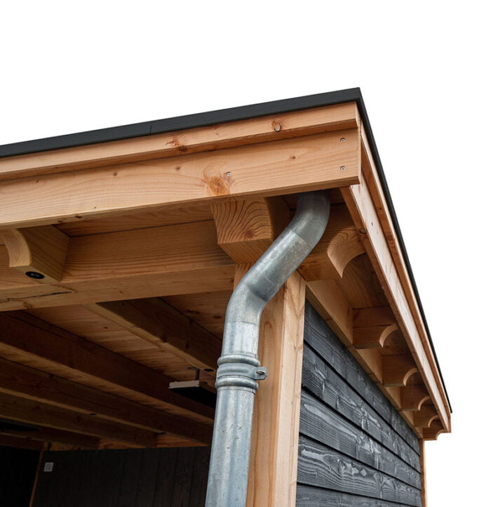 Aluminium daktrim recht 35x35x2500mm zwart gemoffeld Oakwood.nl