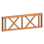 Veranda kruis hekwerk H 700x2230mm onbehandeld