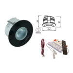 Led verlichting zwart inbouw set á 12 stuks incl. transformator, afstandbediening en kabels