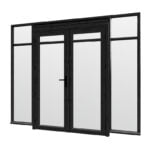 Steel Look raam 2760x2200mm zwart module C-02 met dubbele openslaande deuren