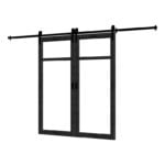 Steel Look schuifdeur - 02 dubbel, zwart, deur: 1680x2060mm