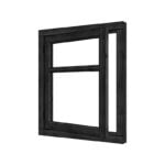 Steel Look vleugelraam - 02 enkel DOUGLAS zwart, rechtsdr, raam:754x905mm+kozijn:888x1039mm