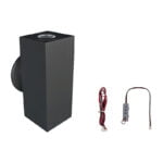 Led verlichting wandlamp square up/down zwart