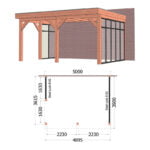 Aanbouwveranda Ancona 5000x3900x2600mm (bxdxh)