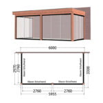 Aanbouwveranda Ancona 6000x3300x2600mm (bxdxh)