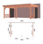 Aanbouwveranda Ancona 6000x3900x2600mm (bxdxh)
