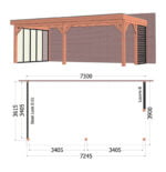 Aanbouwveranda Ancona 7300x3900x2600mm (bxdxh)