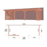 Aanbouwveranda Lucca 9550x3250x2600mm (bxdxh)
