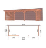 Aanbouwveranda Lucca 9550x3250x2600mm (bxdxh)