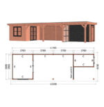 Buitenverblijf Siena 12200x4150x2500mm (bxdxh)