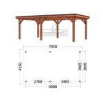 Buitenverblijf Siena 7050x4150x2500mm (bxdxh)