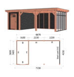Buitenverblijf Siena 7150x4150x2500mm (bxdxh)