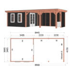 Buitenverblijf Siena 8900x4150x2500mm (bxdxh)