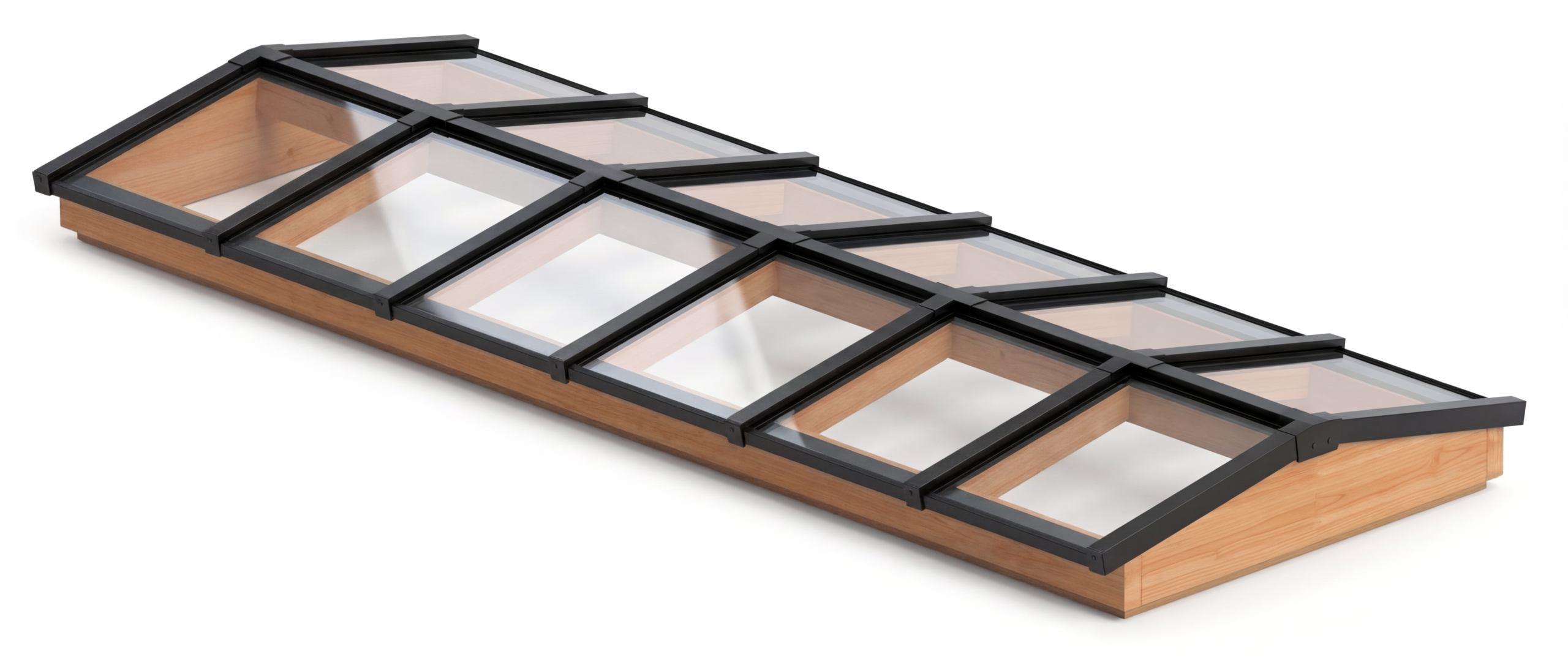 52.0136-Lichtstraat-zadeldak-446,6x153,6-cm-zwart Lichtstraat zadeldak 4466x1536mm (lxb) incl. gelaagd isolatieglas en profielen - Afbeelding 1